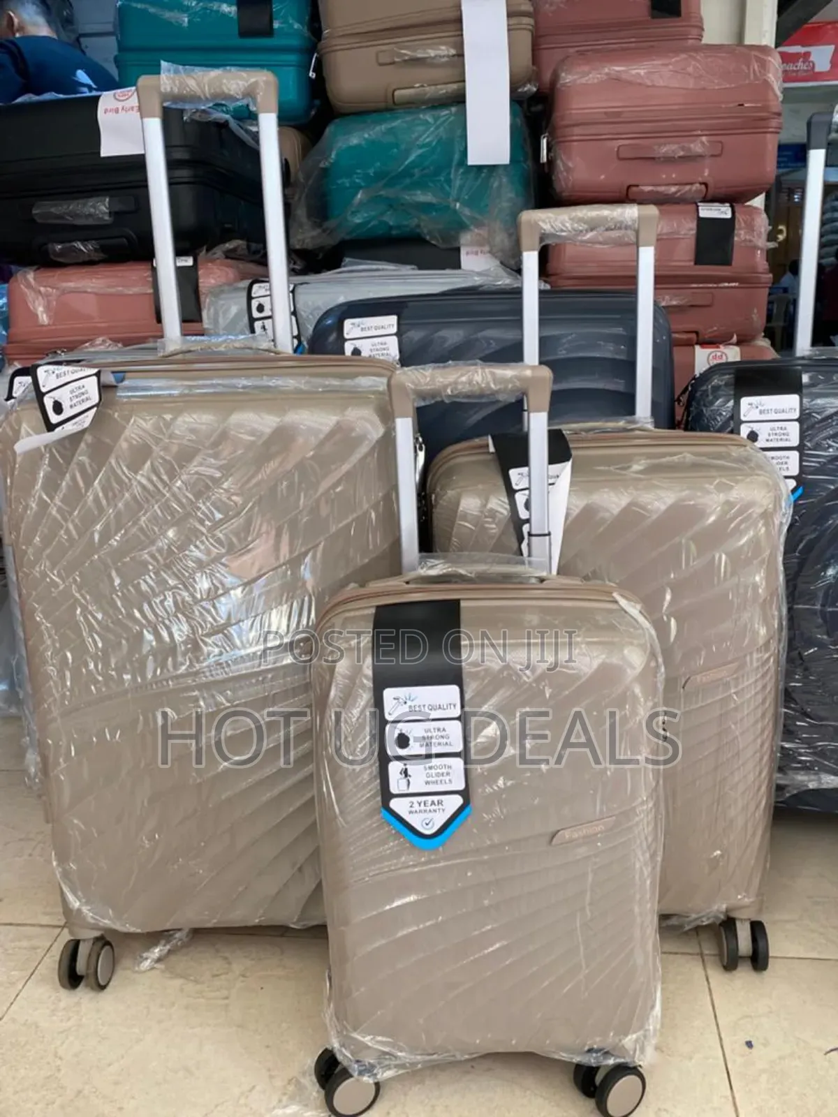 Set Of 3 In 1 Pure Rubber Unisex Waterproof Travel Suitcase
