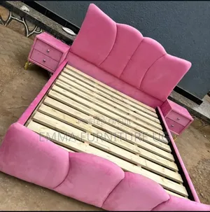 Photo - 5x6 Butterfly Tufted Upholstered Bed in Pink
