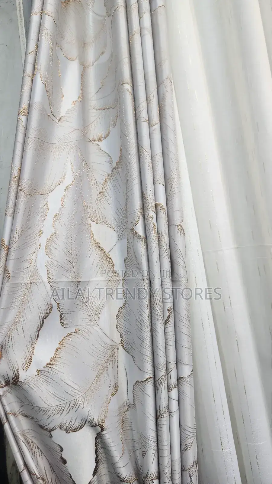 Palm Leafy Curtains Per Metre