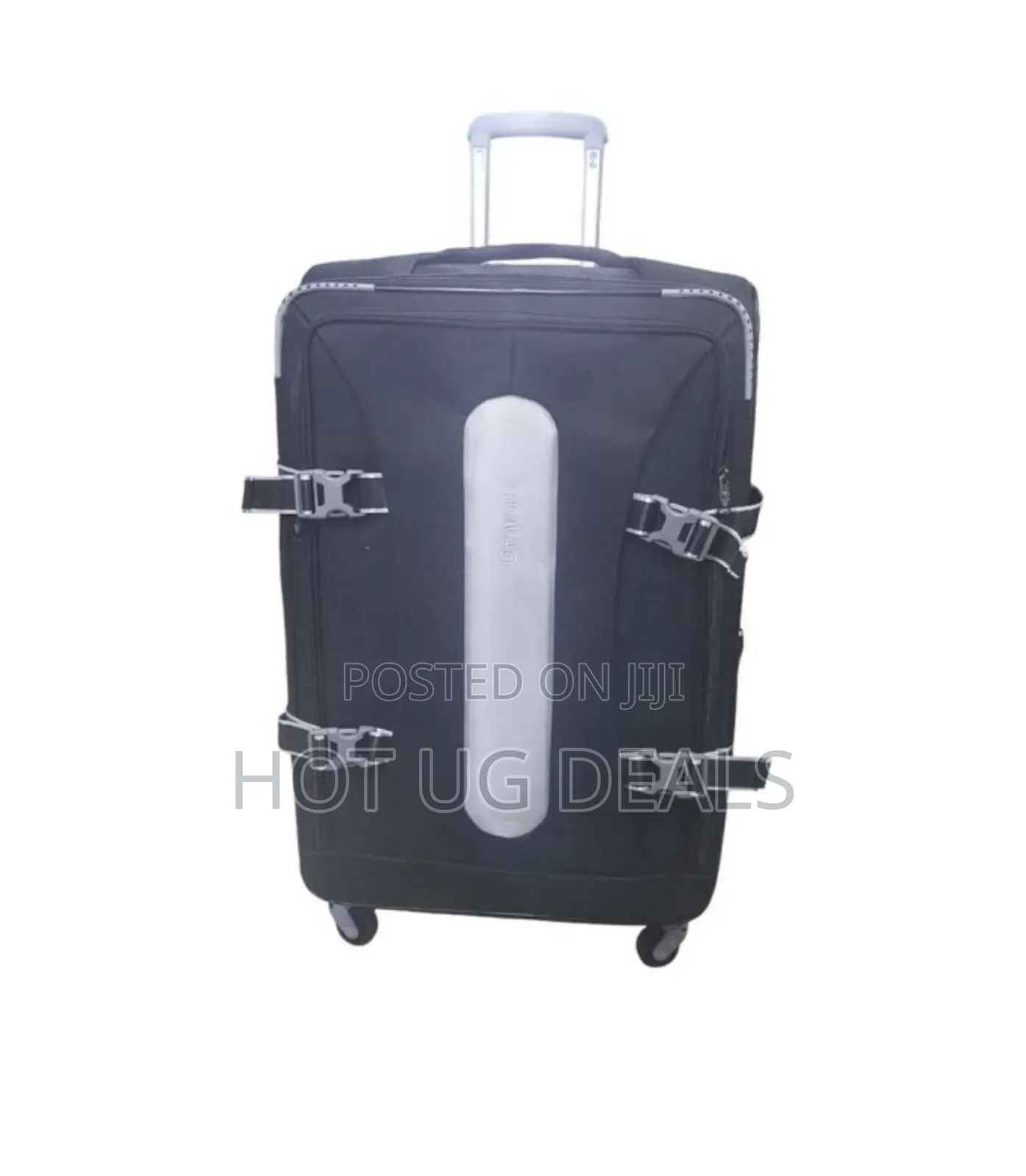 Large Size Strong Fabric Travel Cloth Suitcase - Black