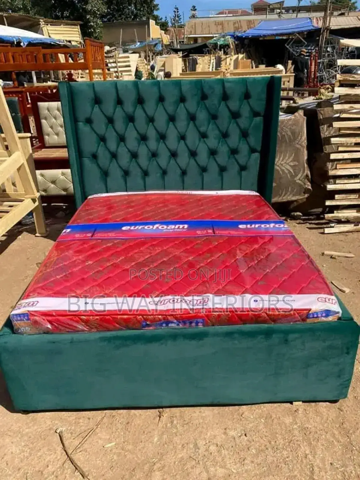 Dark Green 5by6 Bed Without Mattress