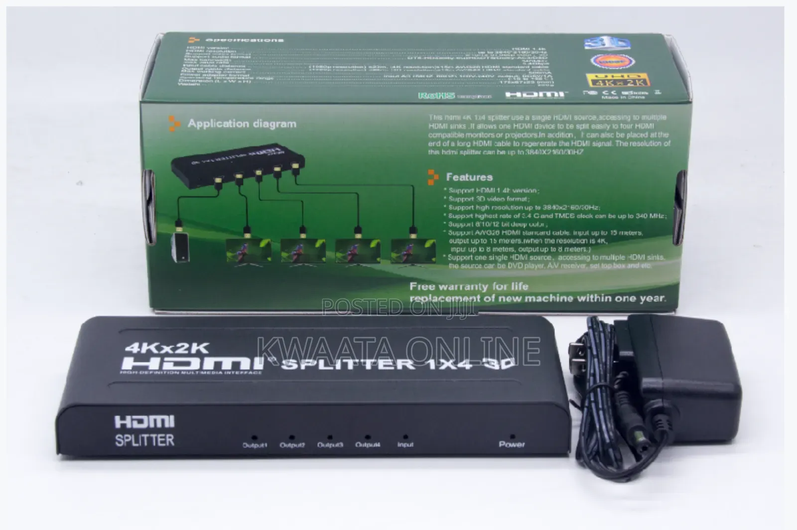 Hdmi Splitter 3d 1080p Full Hd for Hdtv, Stb, Ps3 Etc