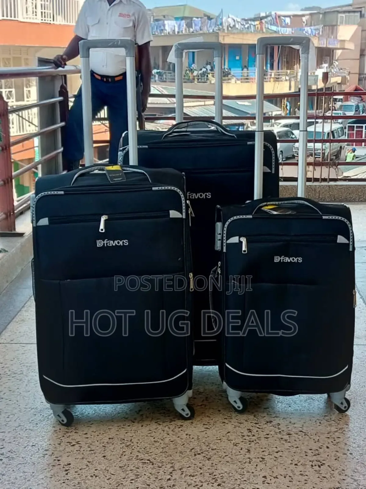 Dfavors Setof 3in 1 Fabric Cloth Travel Suitcase -  Black