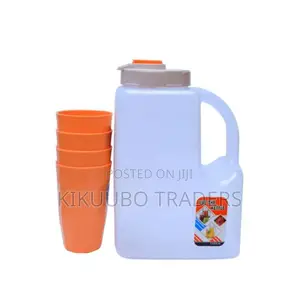Plastic Fridge Water Bottle With 4 Glasses