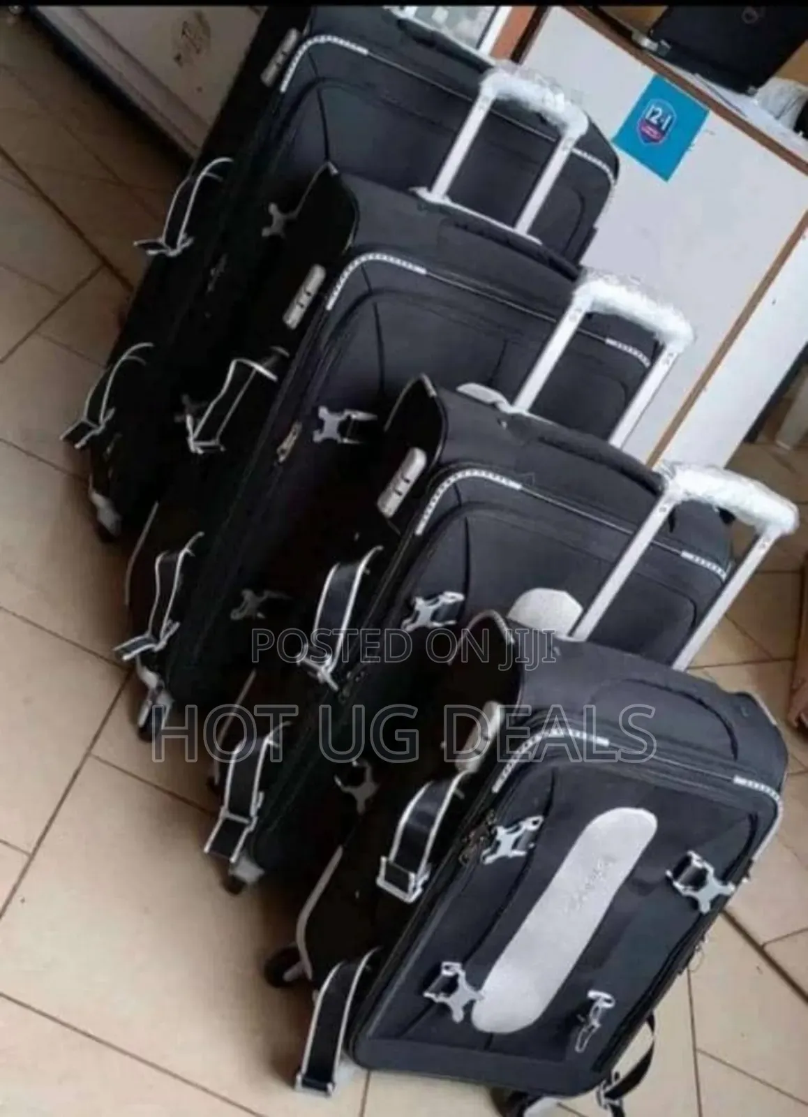 Dfavors Set Of 4 In 1 Fabric Cloth Travel Suitcase -  Black