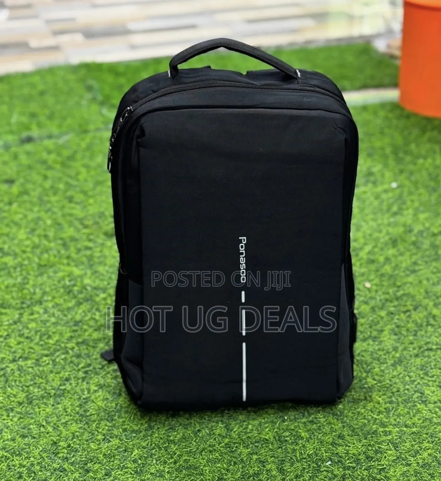 Men's Backpack Female Oxford Cloth Laptop Bag-black