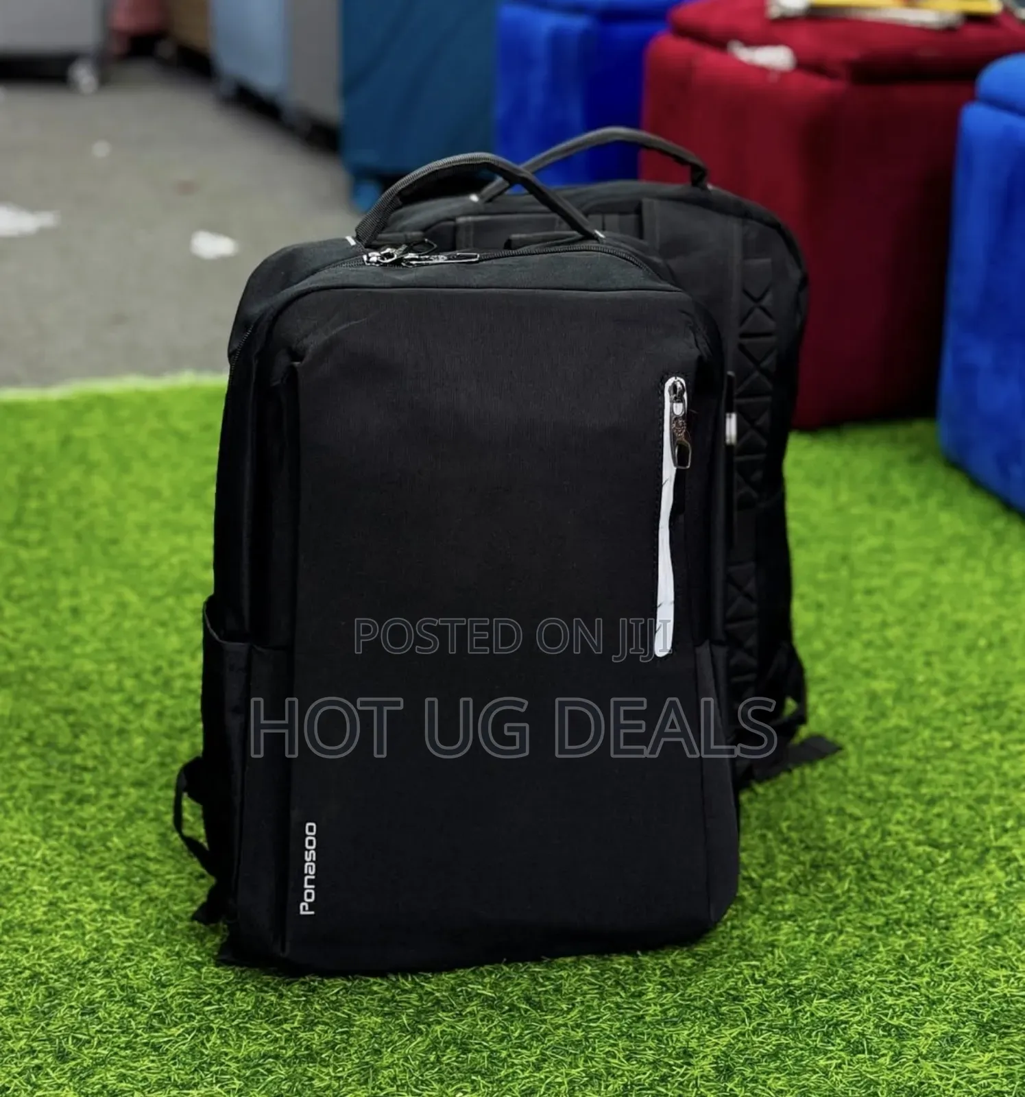 Men's Backpack Female Oxford Cloth Laptop Bag-black