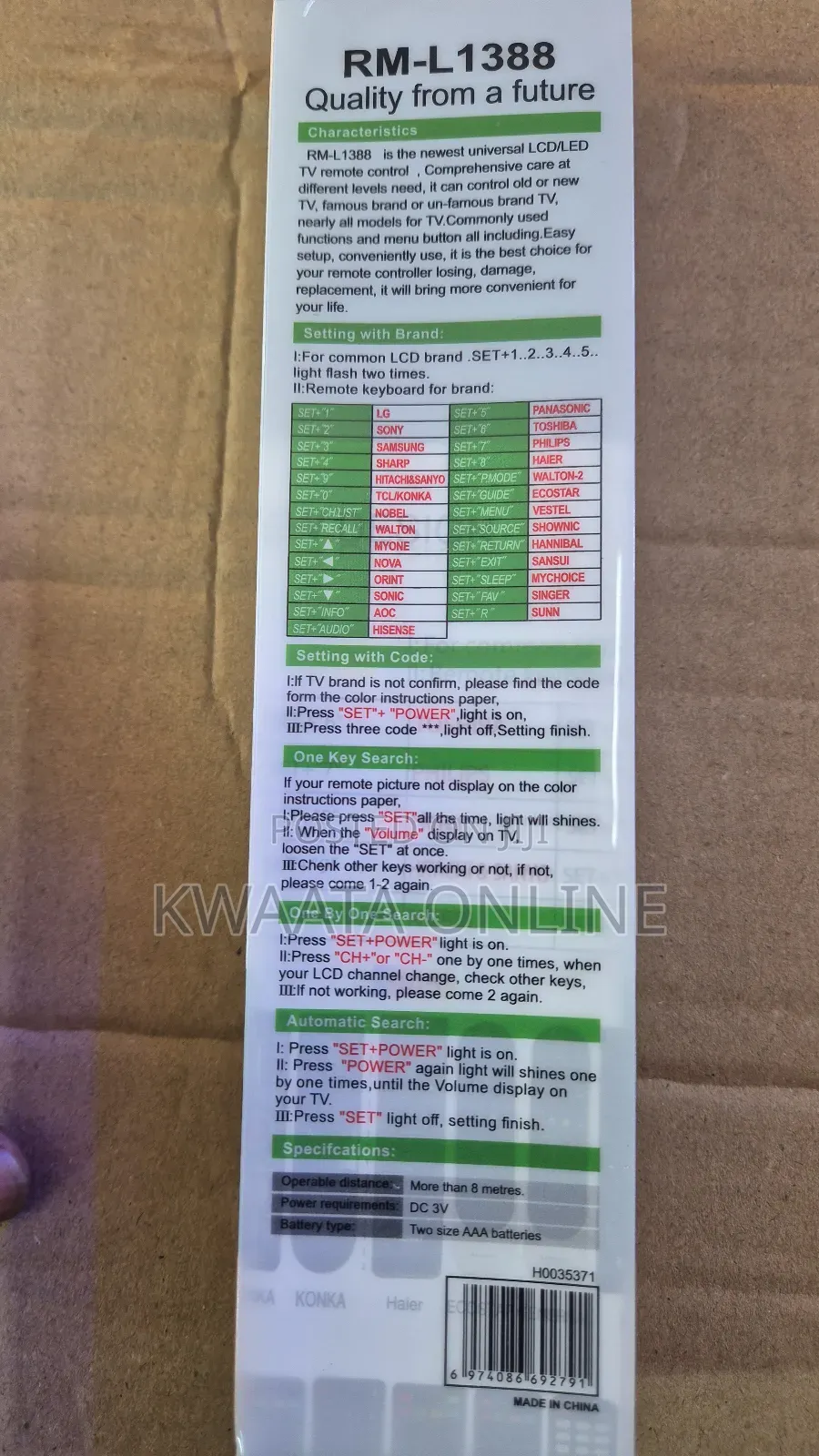 Universal Remote Control Lcd/Led Tv Rm-l1388