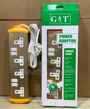 G T Metallic Extension Cable- 2500w Heavy Duty - 4 Sockets