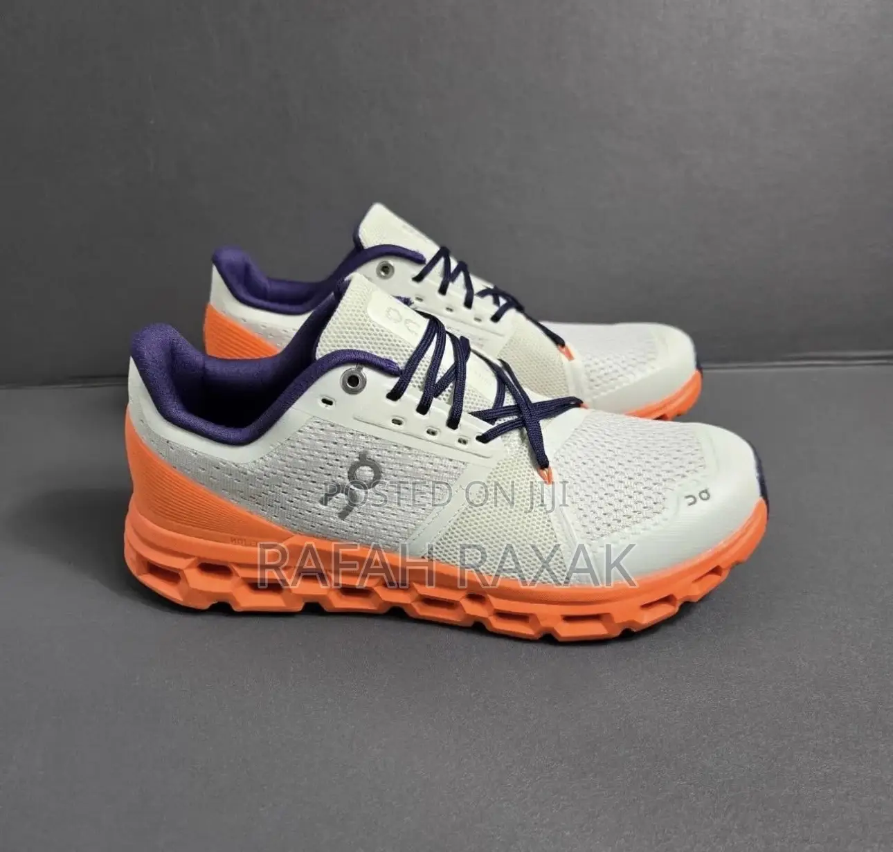 Men’S Cream/Orange On-running Cloudstratus Runners Sneakers