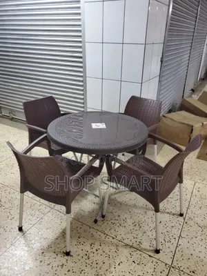 Photo - Plastic Bamboo Table and Chairs Set