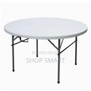 Photo - Foldable Plastic Round Table 150cm for Parties/Garden/Dining