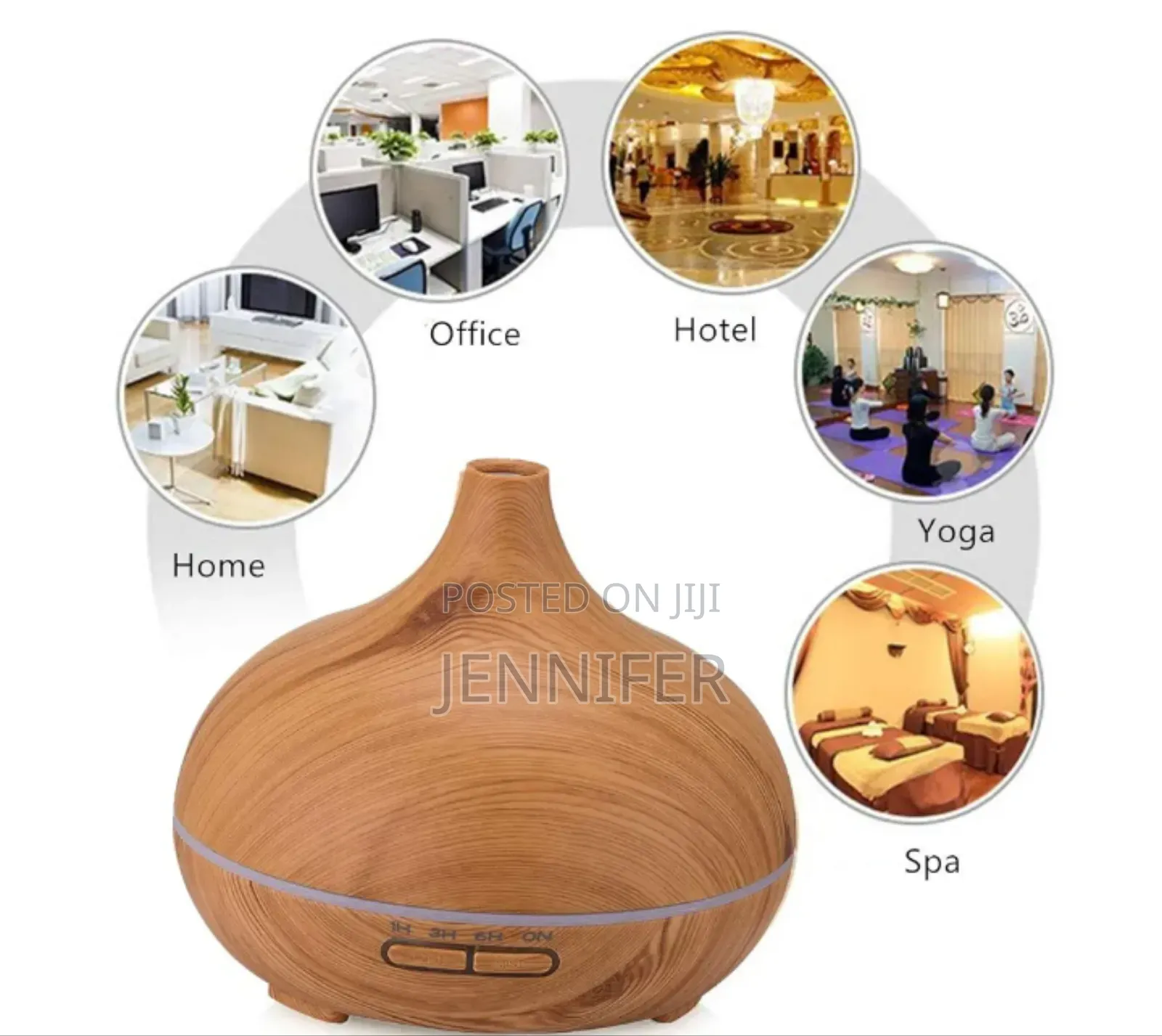 Electric 500ml Home Wood Grain Humidifier