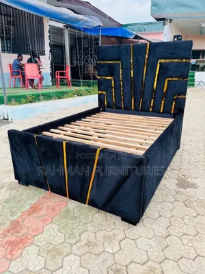Five by Six Bed New With Gold Strips