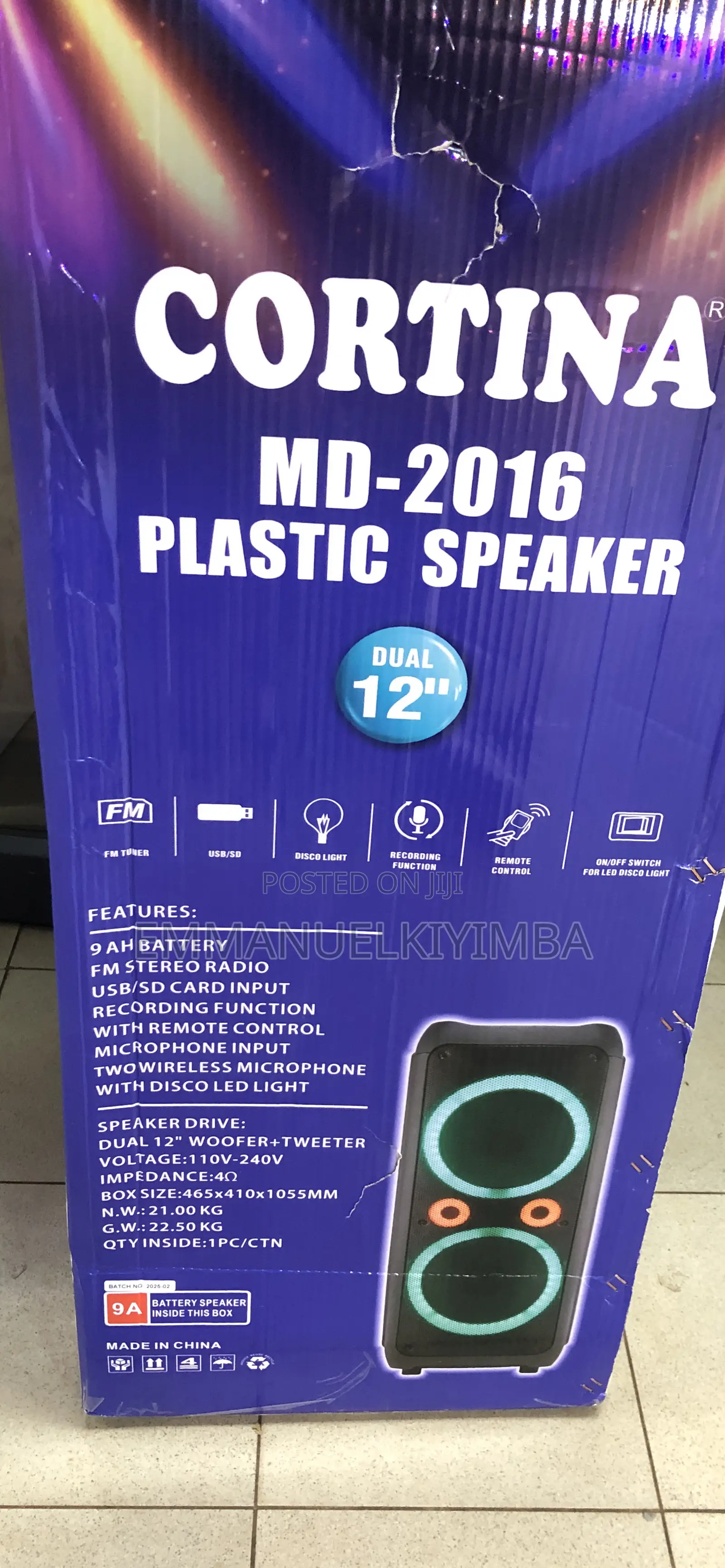 Rechargable 12inch Speaker With Karaoke