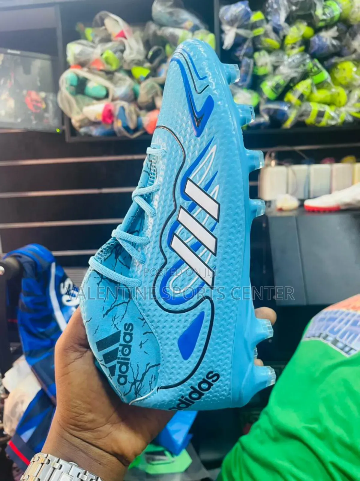 Sky Blue Colors Boots Shoes Original Material