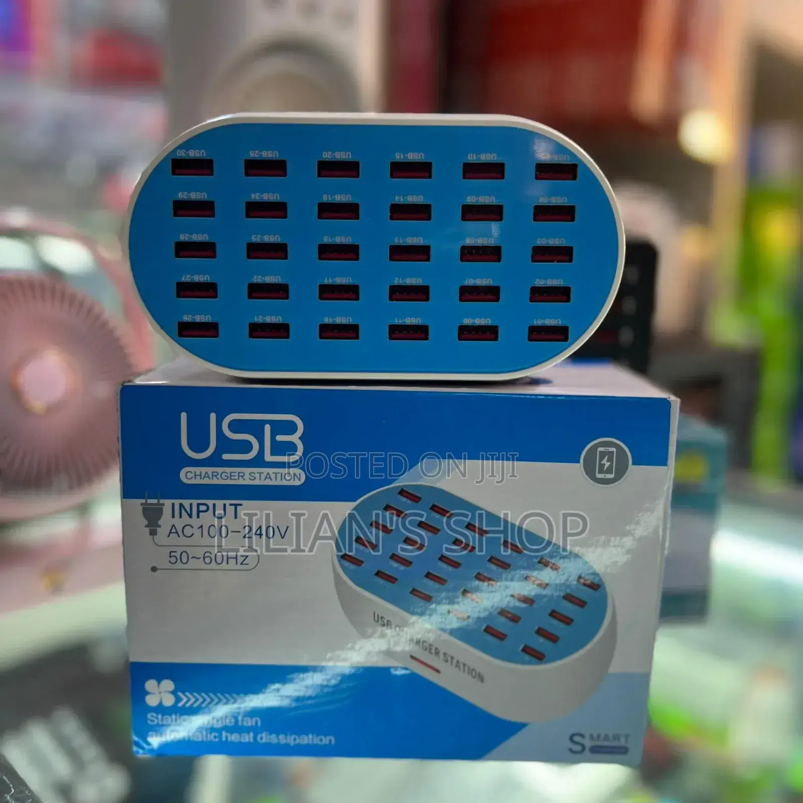 Usb Charging Station 30 Ports-Blue