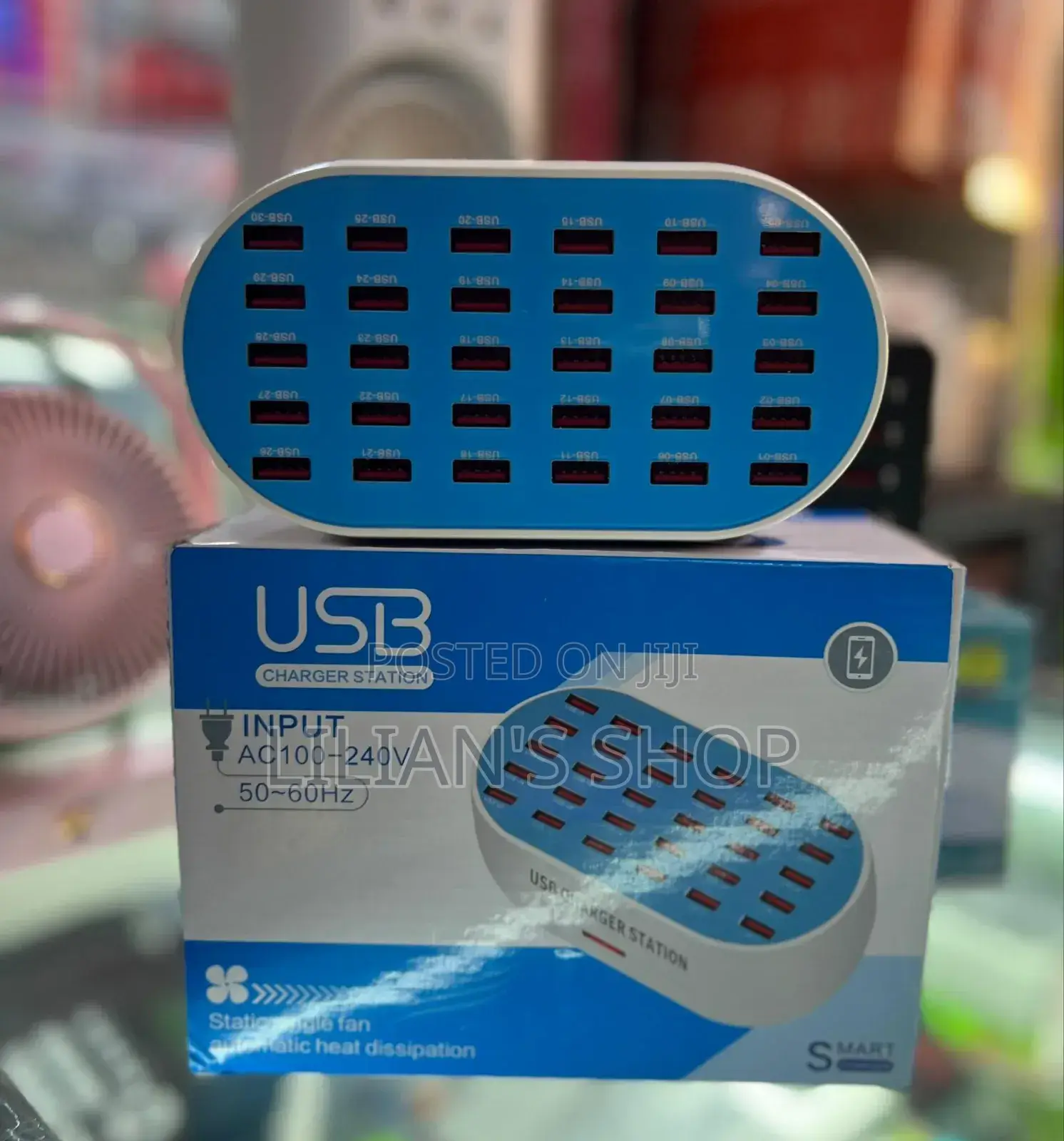 Usb Charging Station 30 Ports-Blue