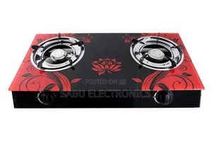 Photo - Gas Hot Plate 2 Burner Tempered Glass Automatic Ignition