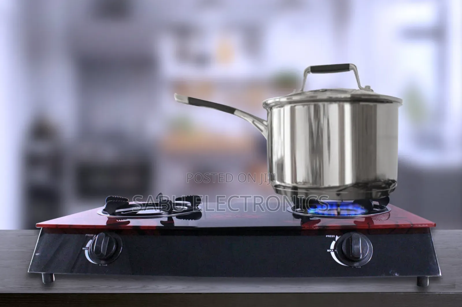 Gas Hot Plate 2 Burner Tempered Glass Automatic Ignition