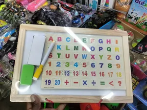 Small Double Board With Chalk,Marker,Duster,Letters,Numbers