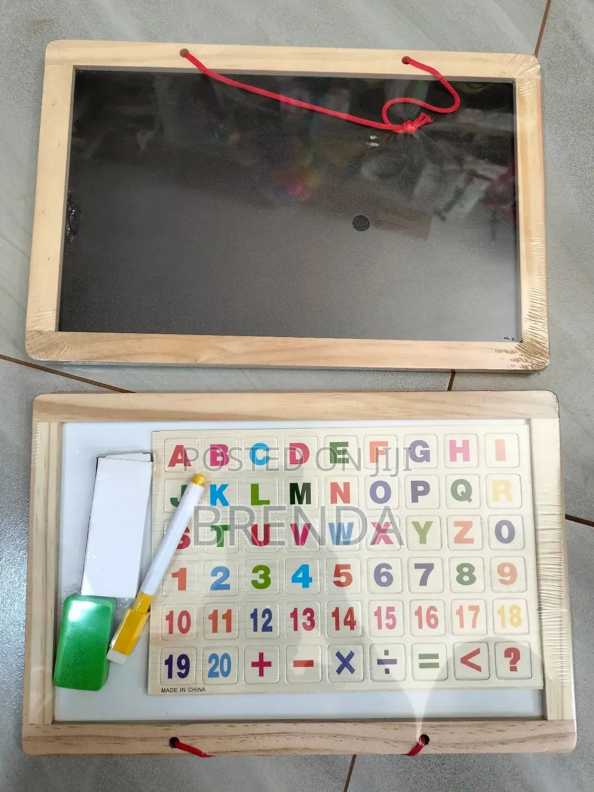 Small Double Board With Chalk,Marker,Duster,Letters,Numbers