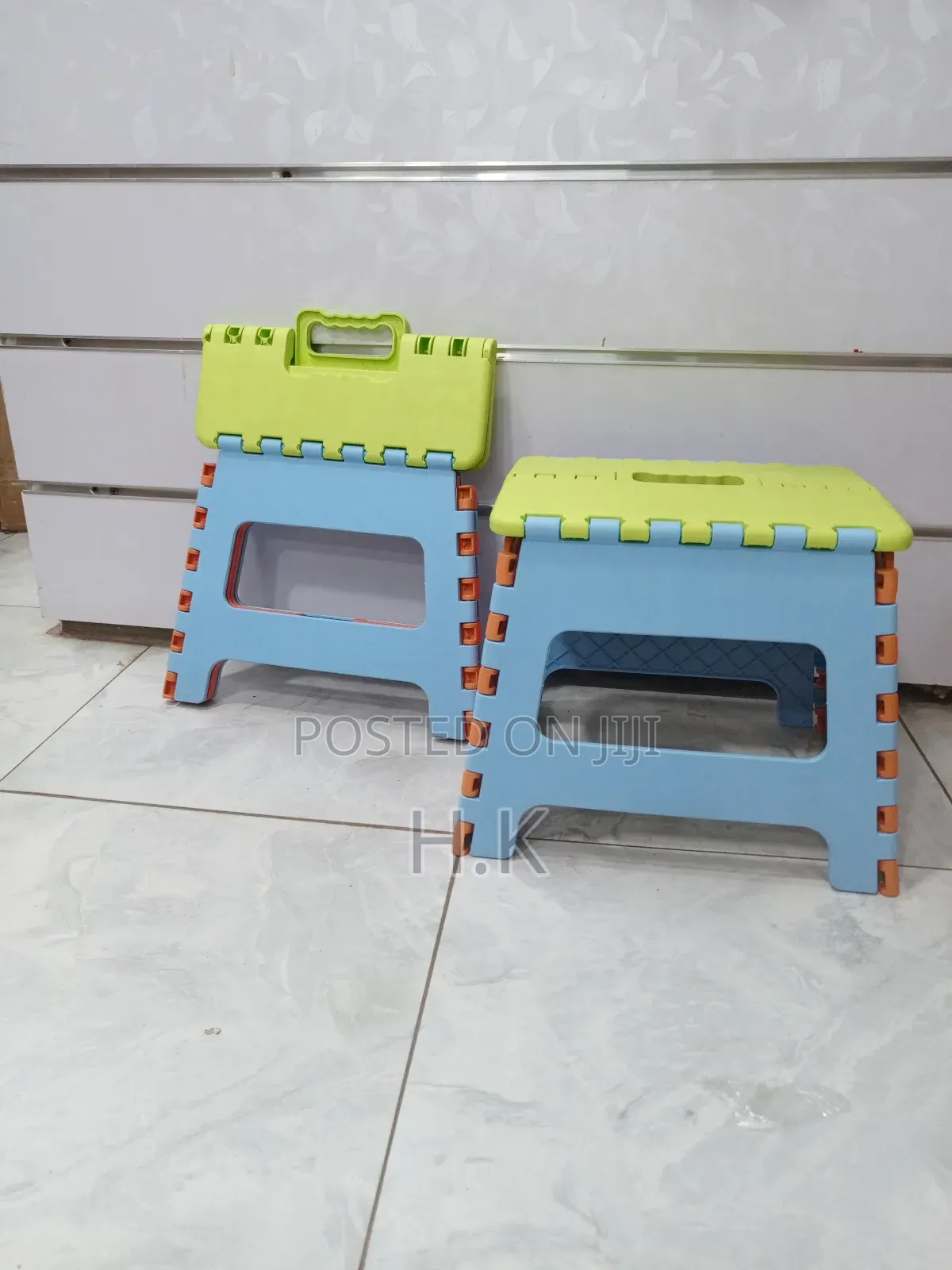Folding Stool With Footrest