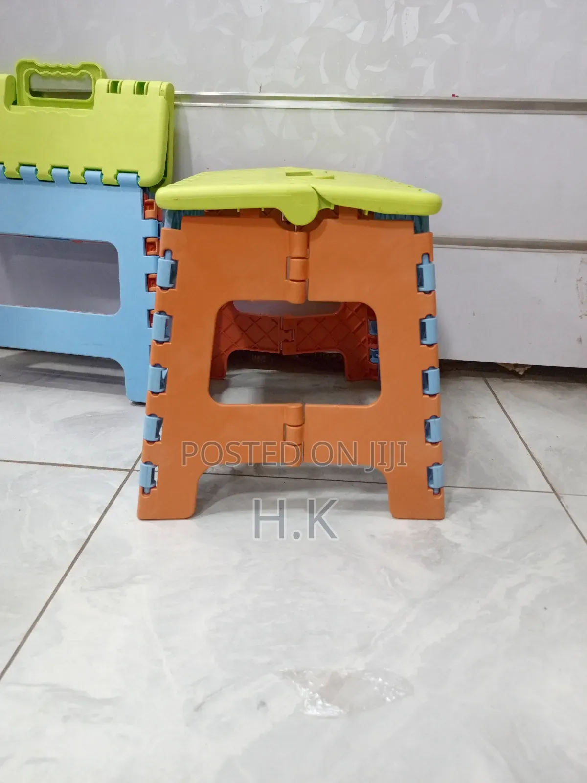 Folding Stool With Footrest