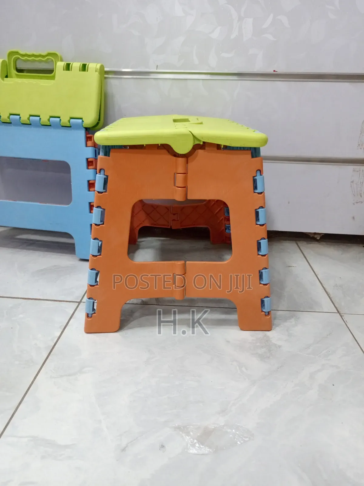 Folding Stool With Footrest