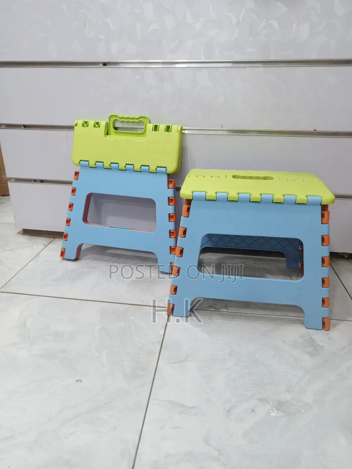 Folding Stool With Footrest