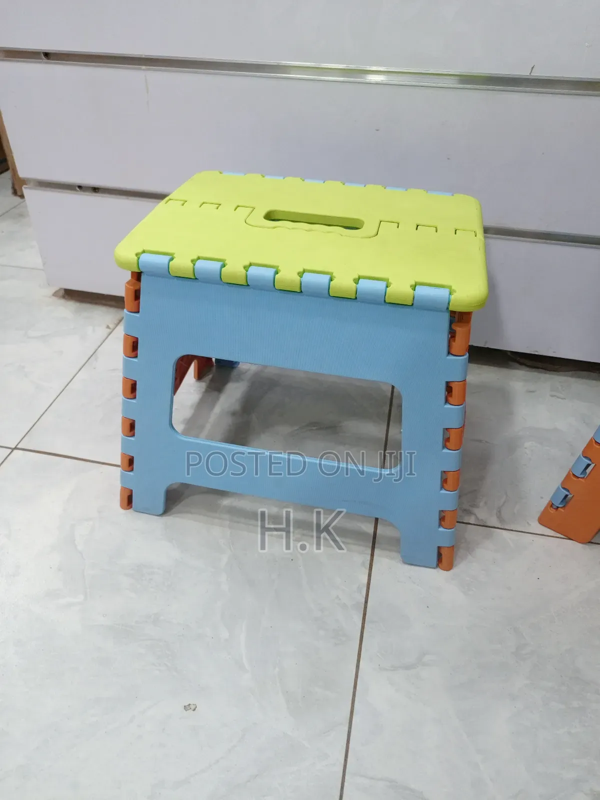 Folding Stool With Footrest