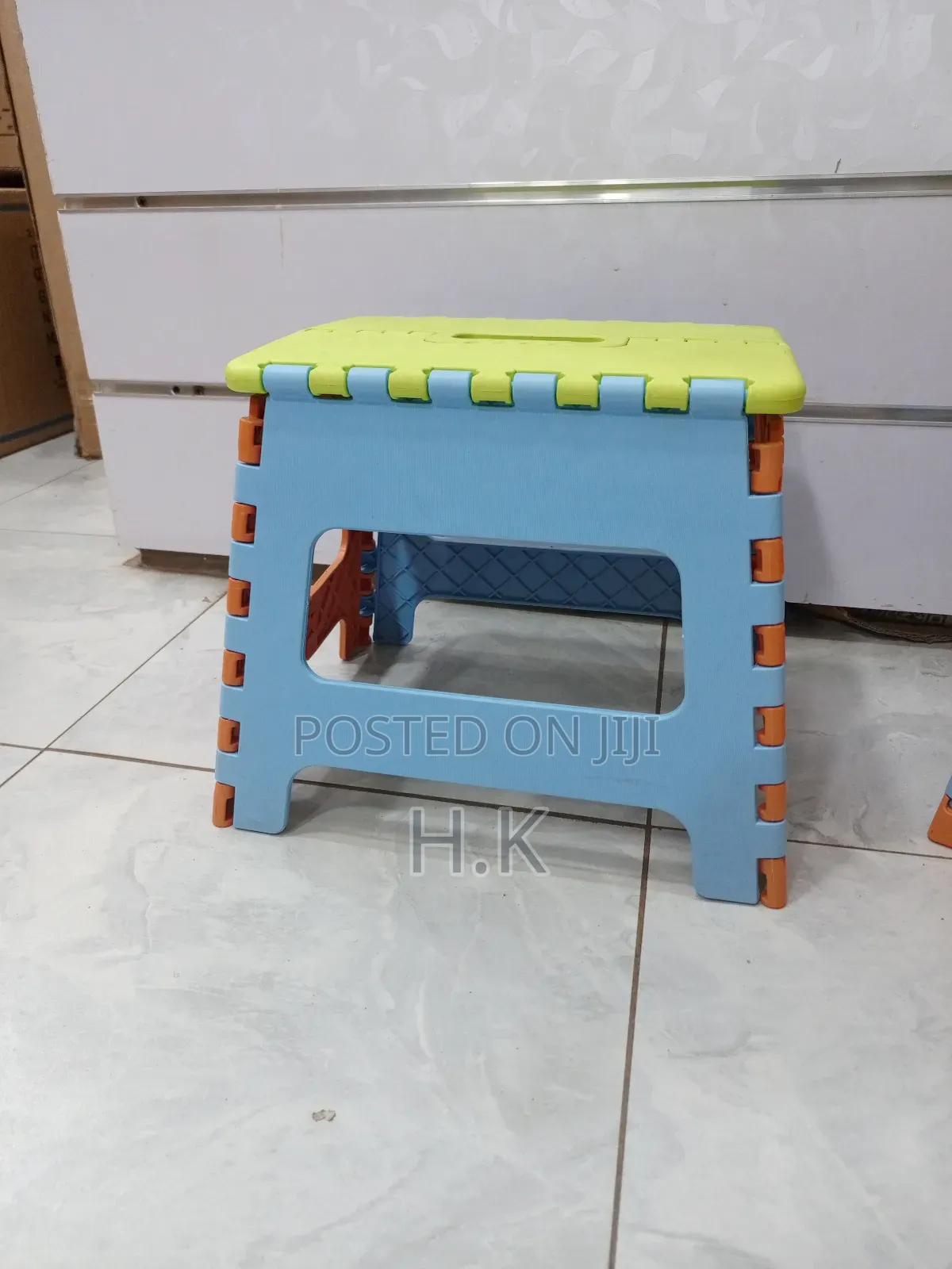 Folding Stool With Footrest