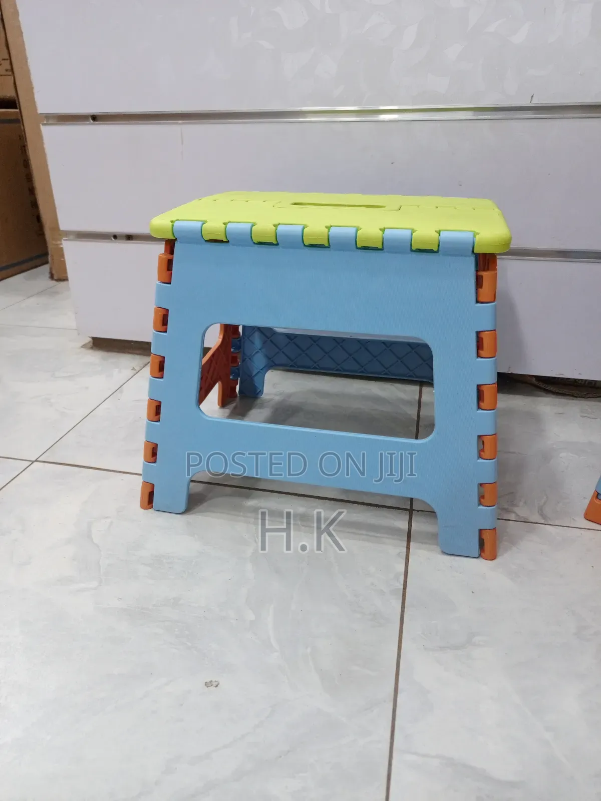 Folding Stool With Footrest