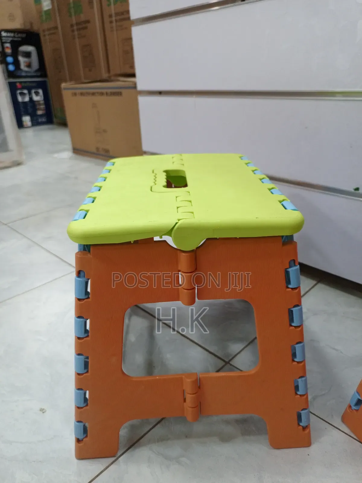 Folding Stool With Footrest