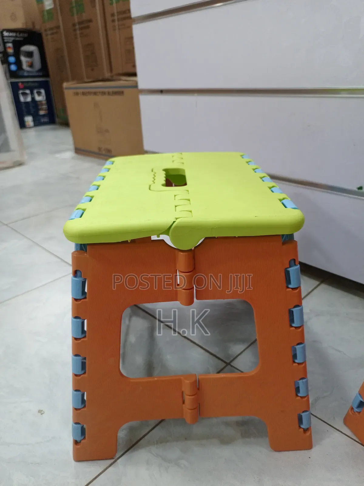 Folding Stool With Footrest