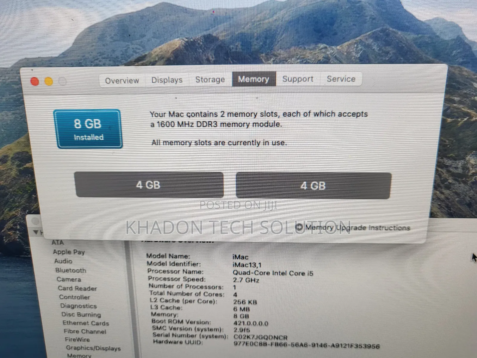 Desktop Computer Apple iMac 8GB Intel Core i5 HDD+SSD 500GB
