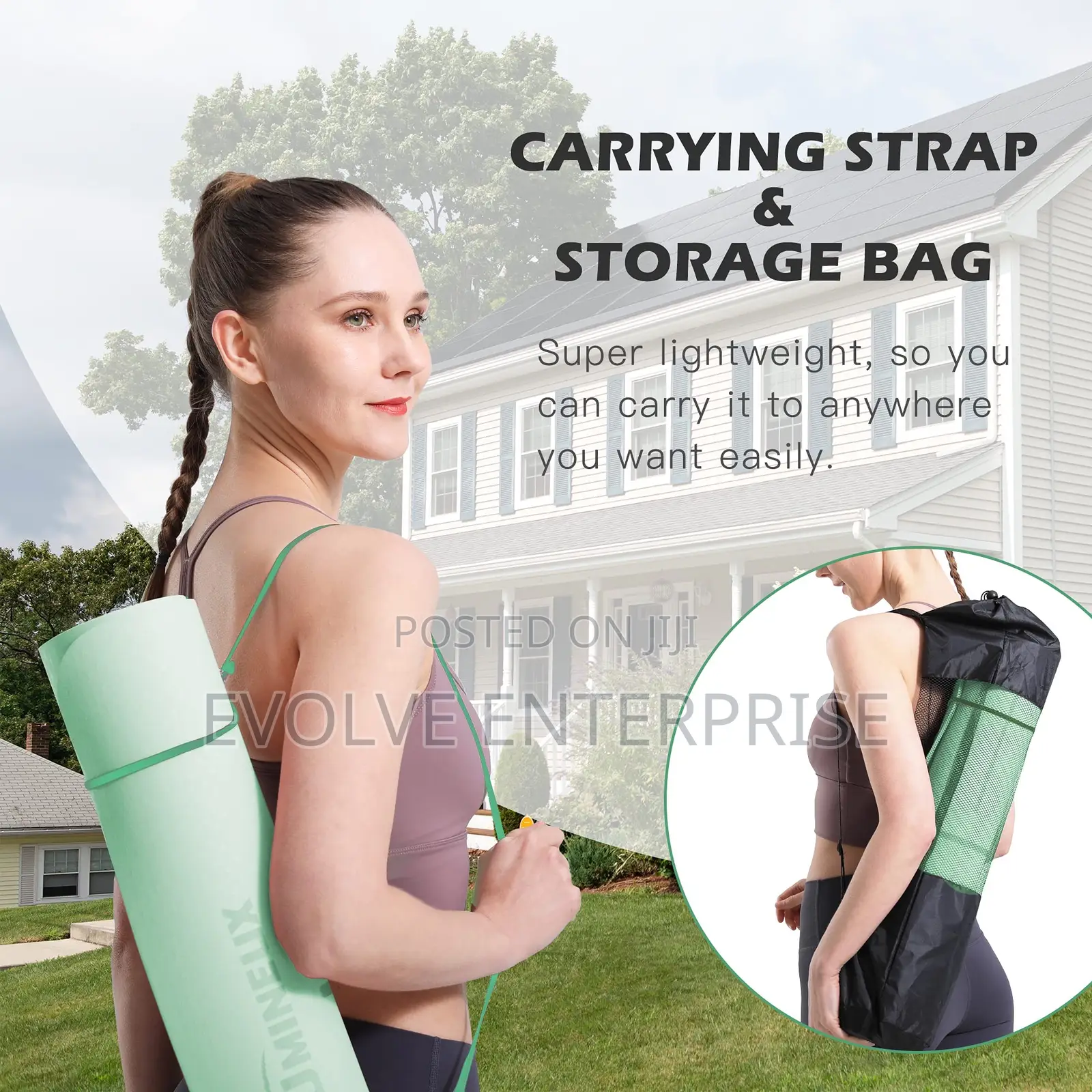 Fitness Exercise Yoga Mat With Carrying Strap