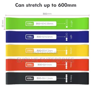 Resistance Loop Exercise Bands With Carry Bag, Set of 5