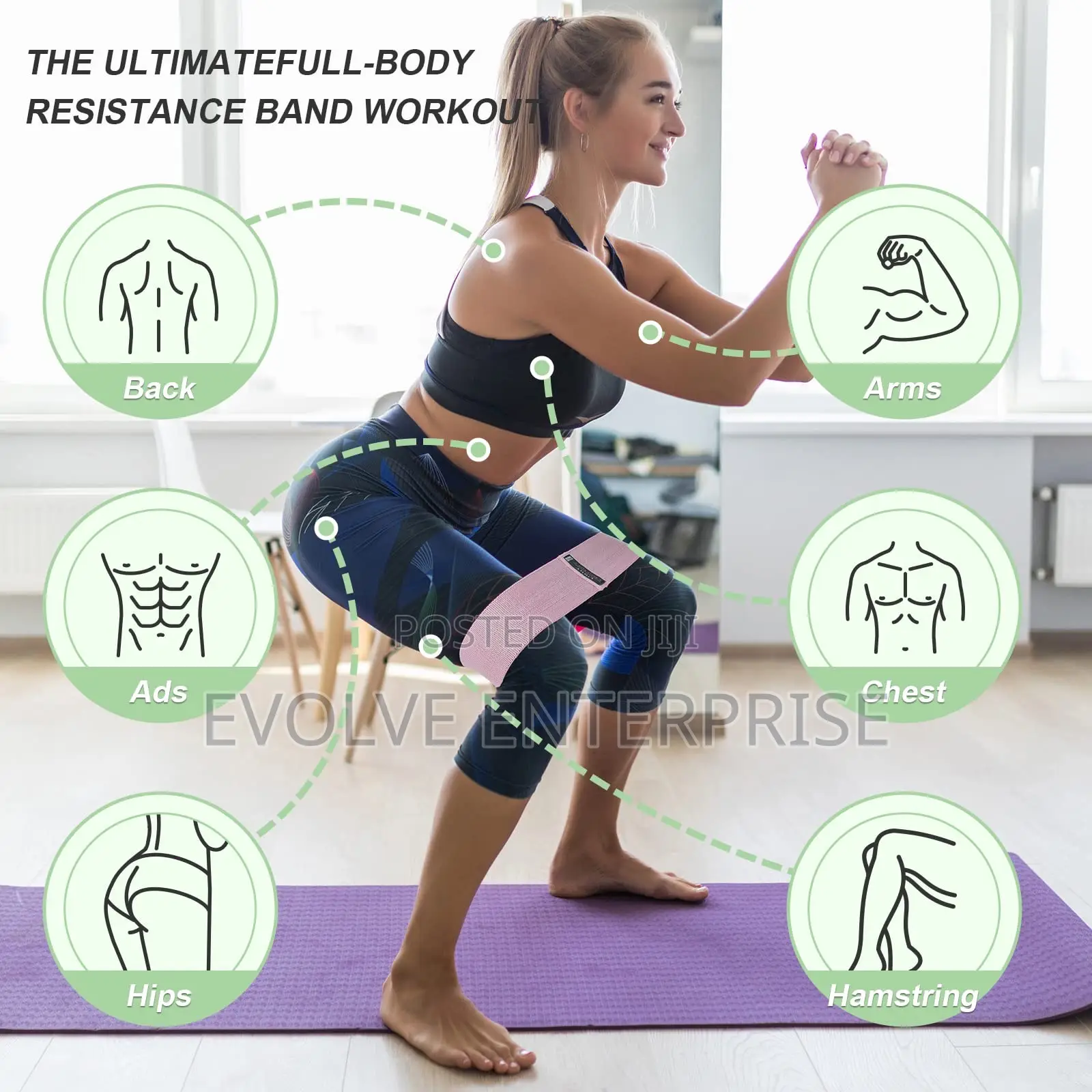 Fabric Exercise Bands for Legs and Butt