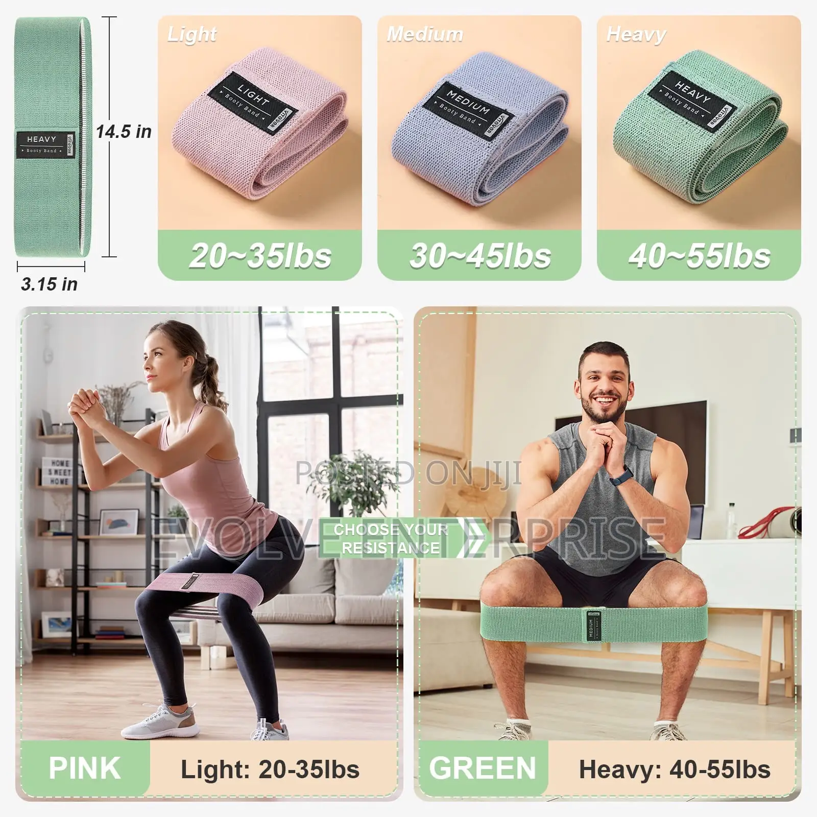 Fabric Exercise Bands for Legs and Butt