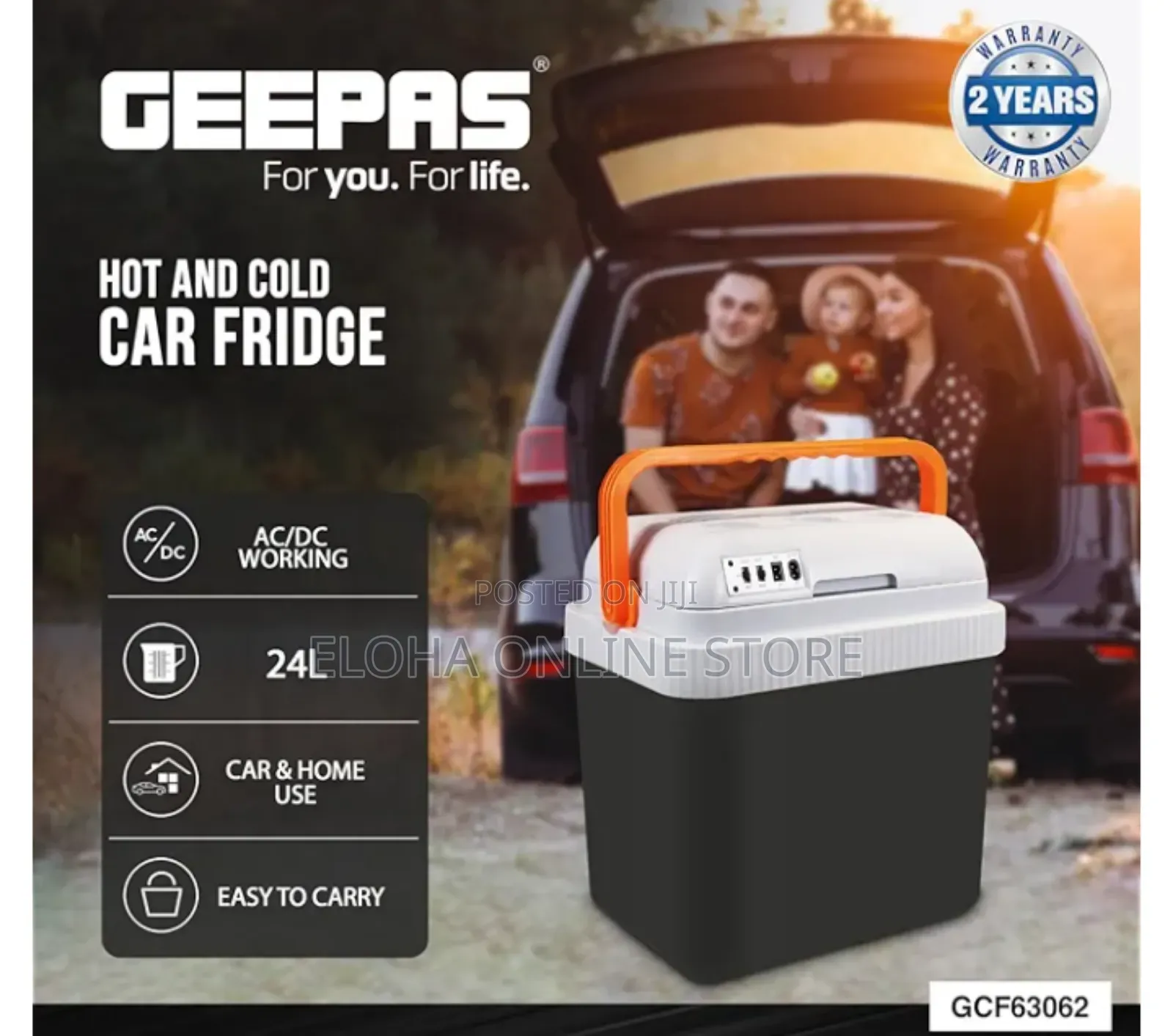Portable Geepas Hot Cold Car Fridge | 24l