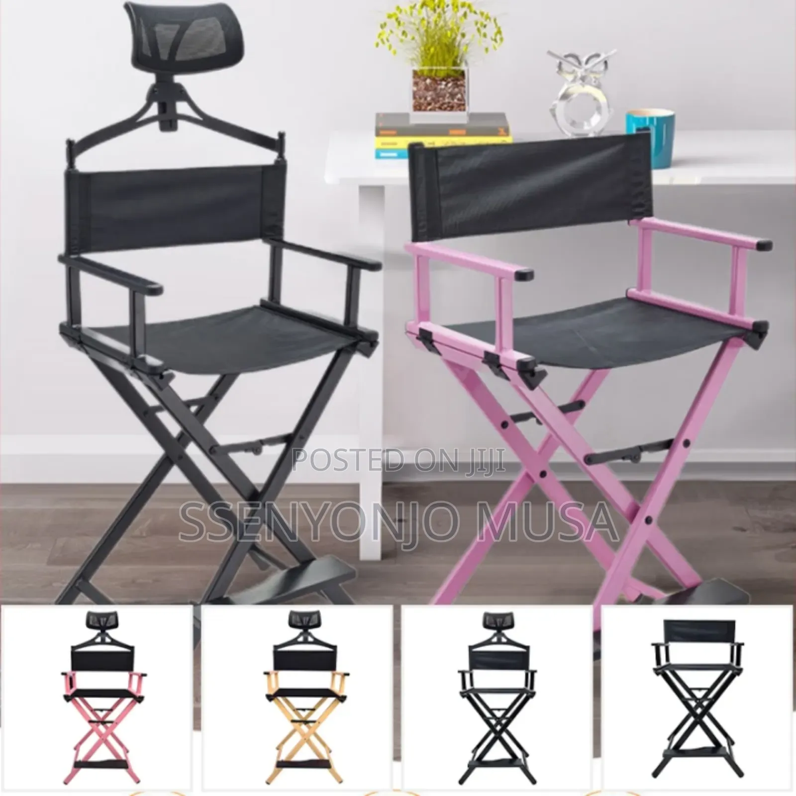 Portable Aluminum Folding Make-Up Chair - Compact Beauty