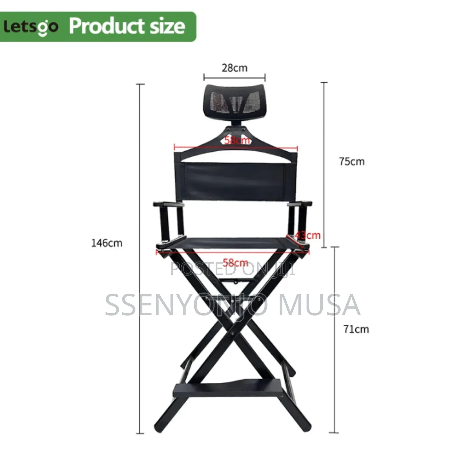 Portable Aluminum Folding Make-Up Chair - Compact Beauty
