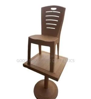 Photo - Checked Plastic Table and Chair
