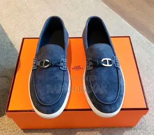 Original Men’S Classic Blue Hermes Ignacio Suede Loafers