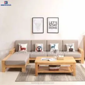 Natural Coloured Wooden Sofa Set