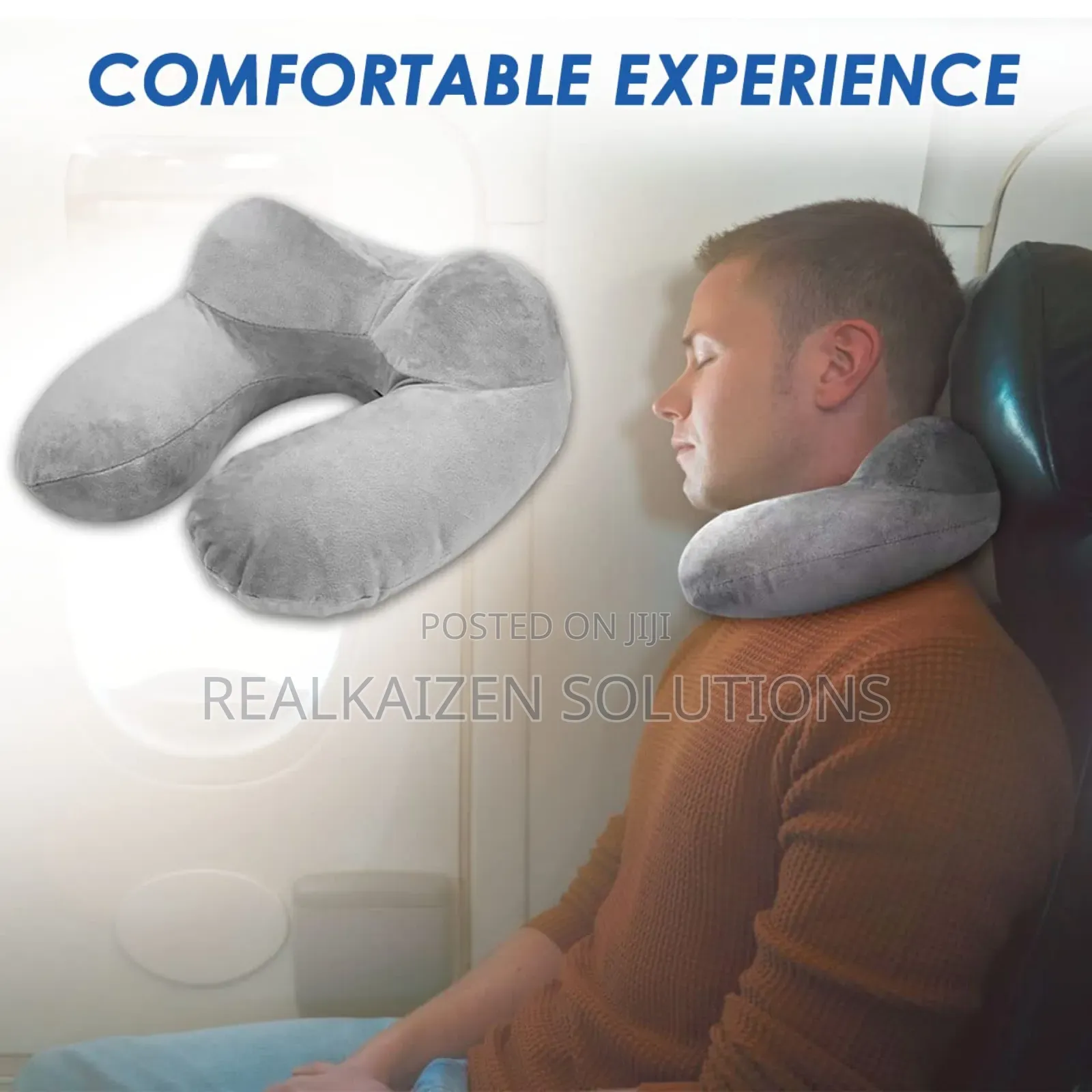 U Shape Fatigue Relief Inflatable Pillow| Eye Mask| Ear Plug