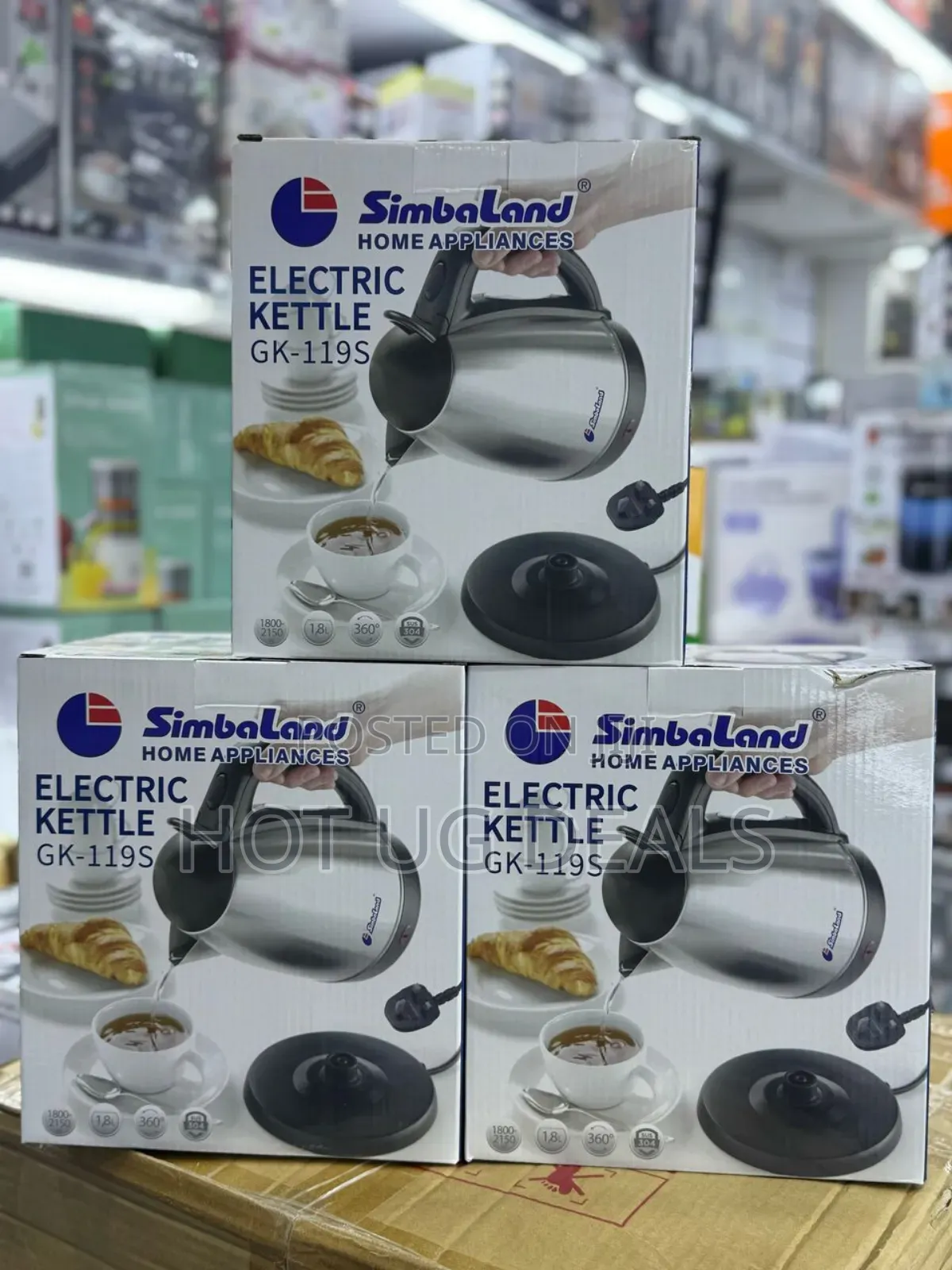 Simbaland Electric Kettle 1.8l, Stainless Steel - Silver