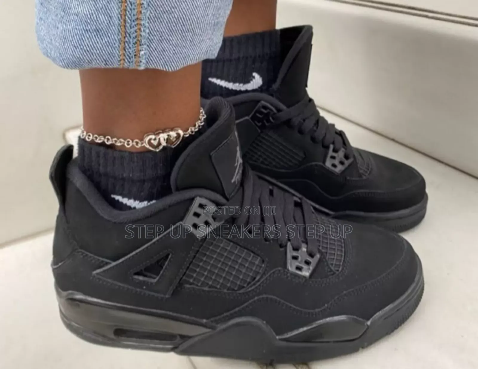 Genuine Jordan 4 Black Sneakers