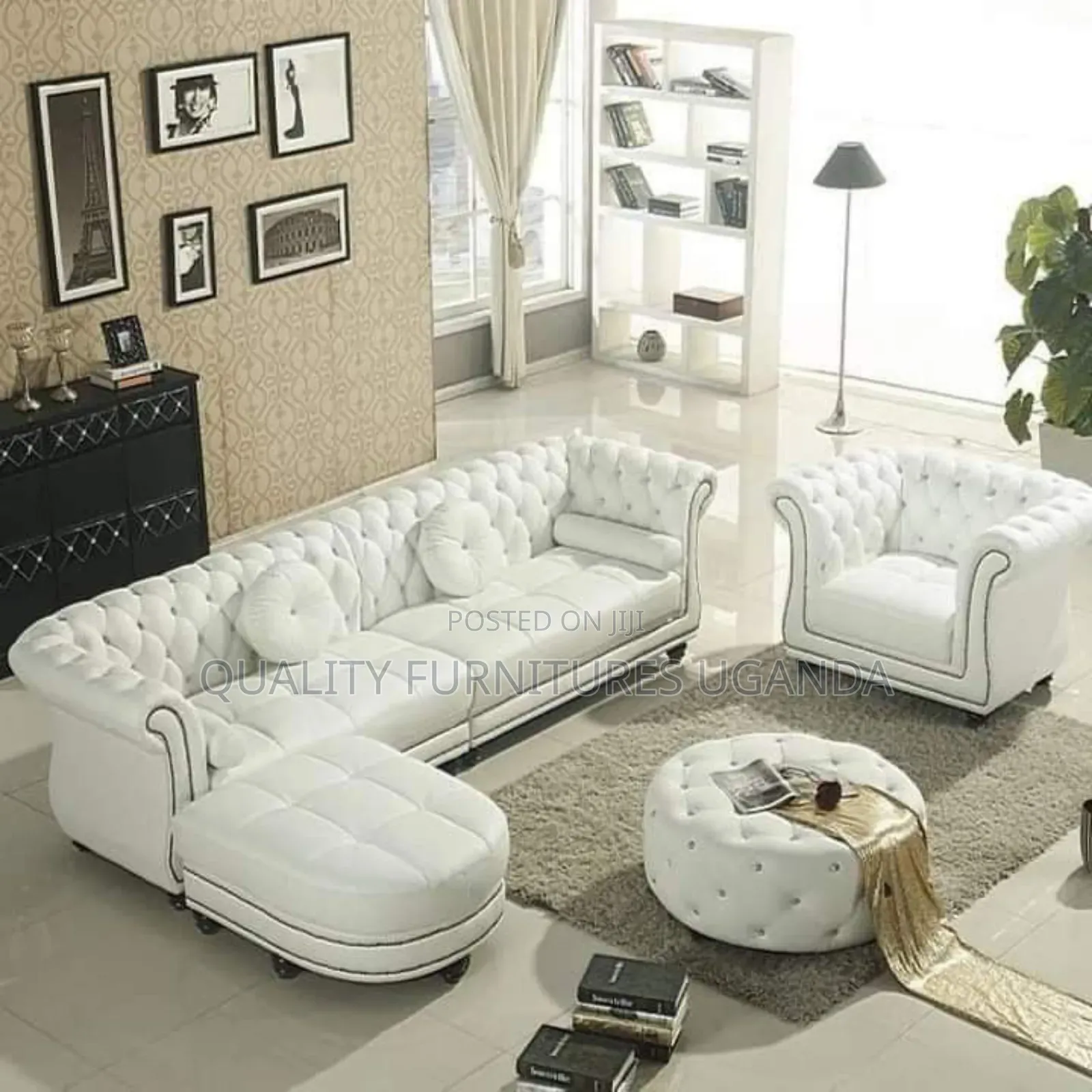 Elegant White Chesterfield